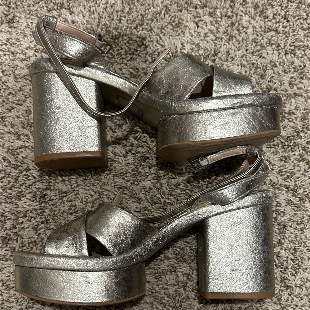 DV Silver Platform Sandals